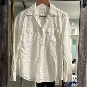 Banana republic white linen shirt